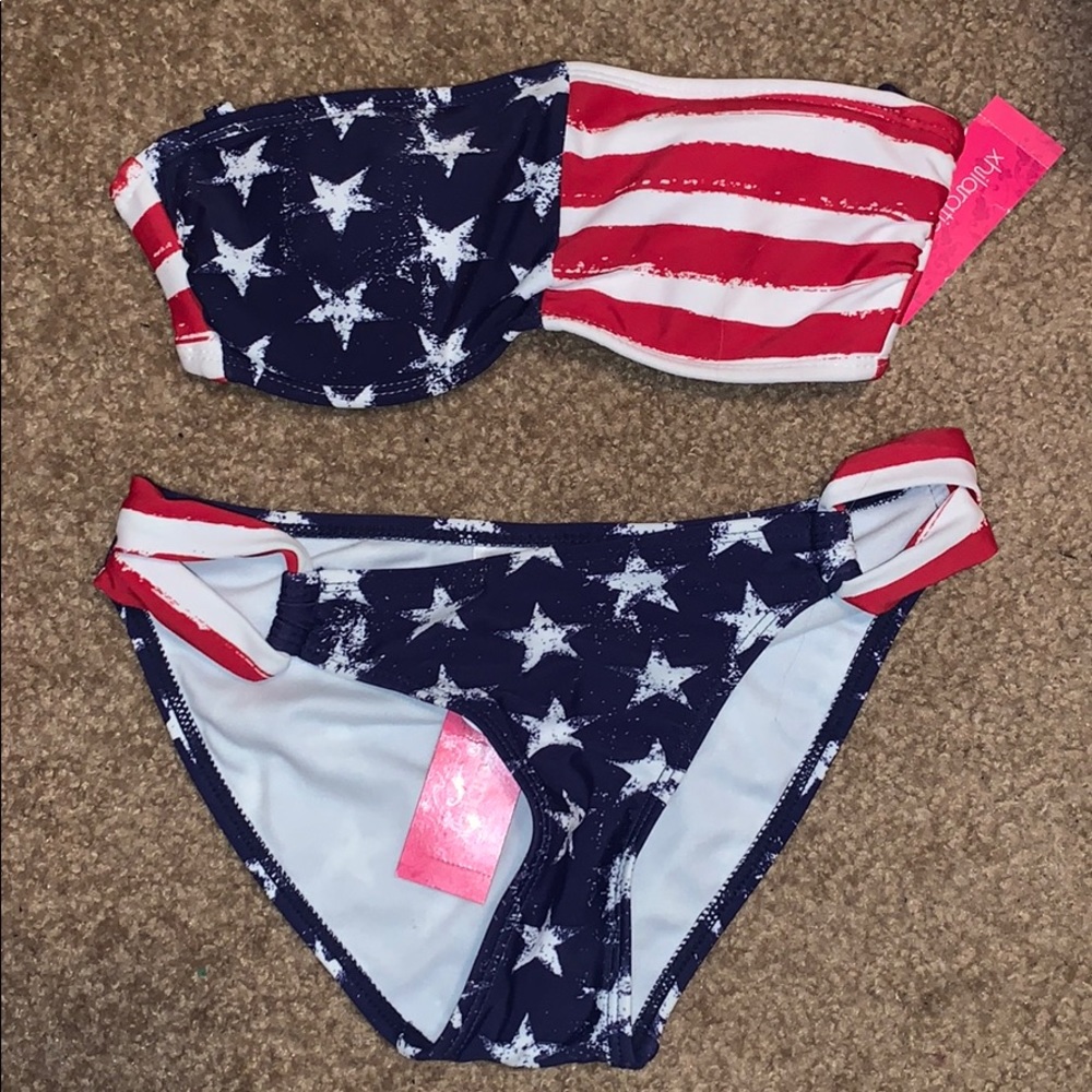 Red white and blue bikini
